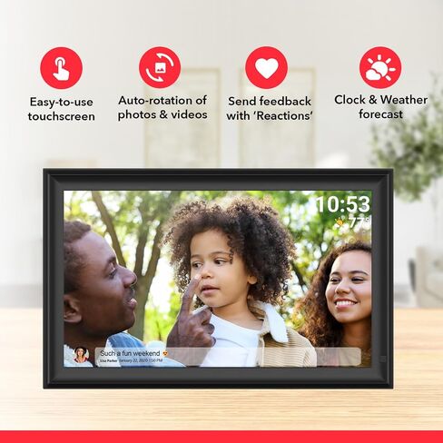 32GB 10.1 Inch WiFi Digital Picture Frame with 1280x800 HD IPS Touch Screen, Send Photo or Videos via App or Email,Support USB Drive/SD Card Extend Storage,Auto-Rotate,Wall Mountable in Saudi Arabia