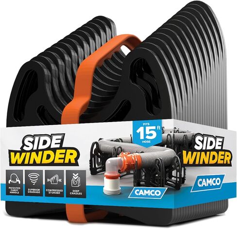 دعم خرطوم الصرف الصحي من Camco Sidewinder بطول 15 قدمًا - تصميم تلسكوبي مرن لتجنب العوائق والحوامل العميقة خرطوم الصرف الصحي الآمن من RV - جاهز للاستخدام خارج الصندوق وطيات لتخزين RV (43043) in Kuwait