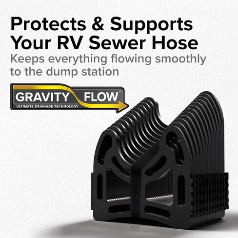 دعم خرطوم الصرف الصحي من Camco Sidewinder بطول 15 قدمًا - تصميم تلسكوبي مرن لتجنب العوائق والحوامل العميقة خرطوم الصرف الصحي الآمن من RV - جاهز للاستخدام خارج الصندوق وطيات لتخزين RV (43043) in Kuwait