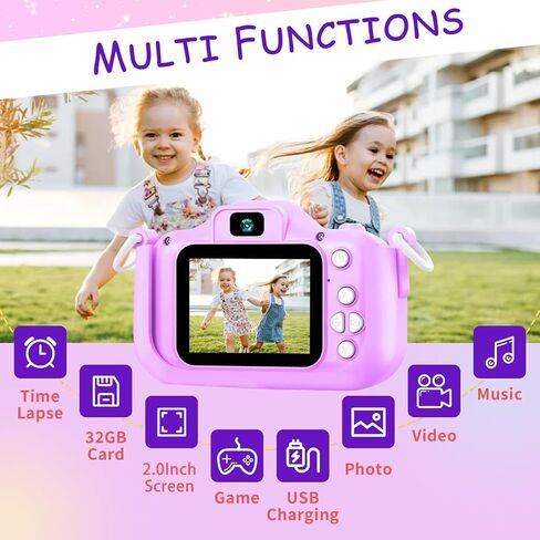 Kids Camera Toys,Digital Camera Toys,Toddler Camera with Dual Cameras 1080P HD Video,Mini Toy Camera with Silicone Cover,Christmas Birthday Gifts for 3-12 Year Old Boys Girls (Panda Pink) in Saudi Arabia