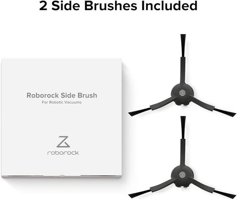 roborock Side Brushes Replacement (2 Pieces) for S8 Pro Ultra, S7 Max Ultra, Qrevo, Roborock Qrevo Slim, Series of S7 MaxV/S7/Q7Max/Q8 Max/S8/Q7/Q5/S6/S5/S4/E5/E4/E3/E2 Robot Vacuum Cleaner, Black in Saudi Arabia