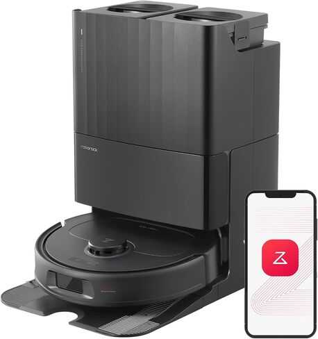 roborock Qrevo Plus Robot Vacuum and Mop with FlexiArm Design Edge Mopping, Self-Emptying, 10 mm Liftable Mops, Auto Mop Washing & Drying, Reactive Tech Obstacle Avoidance, 7,000 Pa Suction, Black in Saudi Arabia