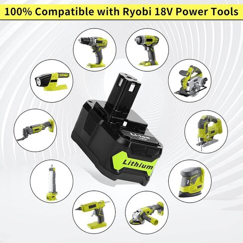 2 Pack 6.0Ah 18V Replacement Battery for Ryobi 18V Battery, Lithium-Ion Battery Compatible with Ryobi ONE+ 18V P108 P102 P103 P104 P105 P107 P109 P190 P122 in Saudi Arabia