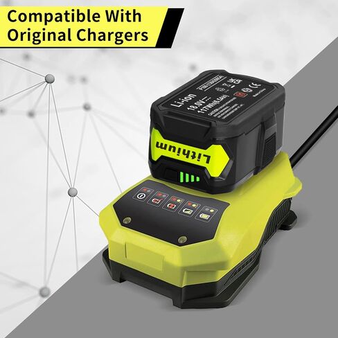 2 Pack 6.0Ah 18V Replacement Battery for Ryobi 18V Battery, Lithium-Ion Battery Compatible with Ryobi ONE+ 18V P108 P102 P103 P104 P105 P107 P109 P190 P122 in Saudi Arabia