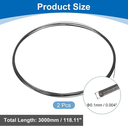 uxcell Tungsten Wire, 99.95% High Purity Tungsten Wire 1mm Dia x 1 Meter Length Tungsten Filament Metal Coil for Light Bulb Production Electronics Industry in Saudi Arabia