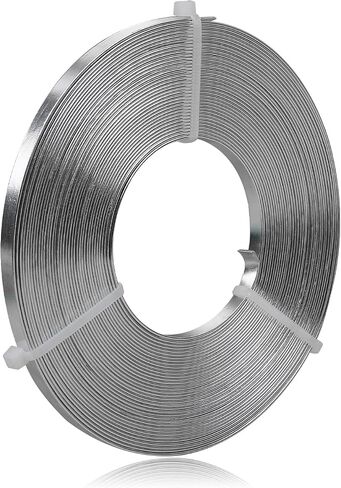Flat Aluminum Wire - 5 x 1mm - 32.8 Feet Wide Flat Jewelry Craft Wire for Bezel, Sculpting, Armature, Jewelry Making - Silver in Saudi Arabia