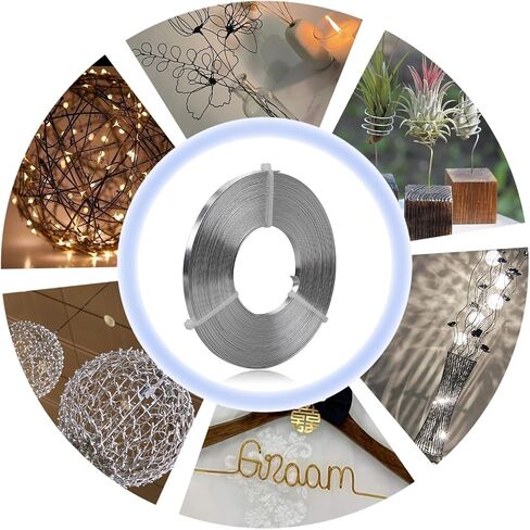 Flat Aluminum Wire - 5 x 1mm - 32.8 Feet Wide Flat Jewelry Craft Wire for Bezel, Sculpting, Armature, Jewelry Making - Silver in Saudi Arabia