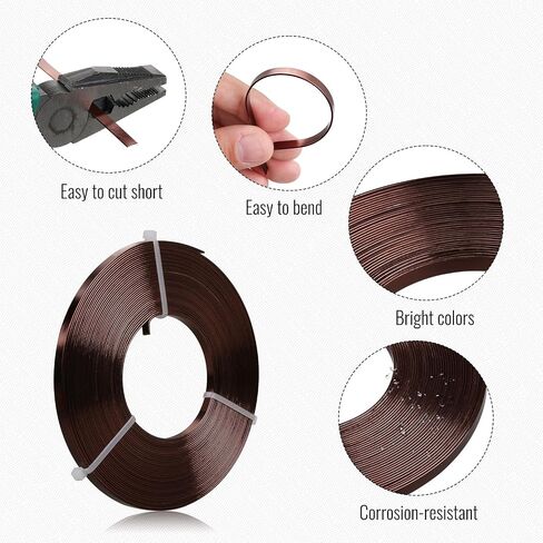 Flat Aluminum Wire - 5 x 1mm - 32.8 Feet Wide Flat Jewelry Craft Wire for Bezel, Sculpting, Armature, Jewelry Making - Silver in Saudi Arabia