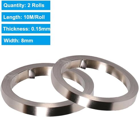 Nickel Plated Strips 2 Rolls 32.8ft(10M),0.15x8mm for 18650 Battery Welding, Connecting Plate Steel Tape for Battery and Spot Welding in Saudi Arabia