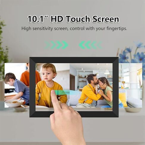 10.1 Inch Smart WiFi Digital Photo Frame 1280x800 IPS LCD Touch Screen, Auto-Rotate Portrait and Landscape, Built in 32GB Memory, Share Moments Instantly via Free App from Anywhere in Saudi Arabia