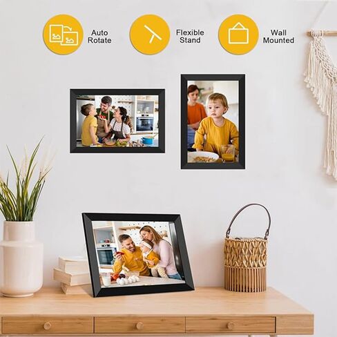 10.1 Inch Smart WiFi Digital Photo Frame 1280x800 IPS LCD Touch Screen, Auto-Rotate Portrait and Landscape, Built in 32GB Memory, Share Moments Instantly via Free App from Anywhere in Saudi Arabia