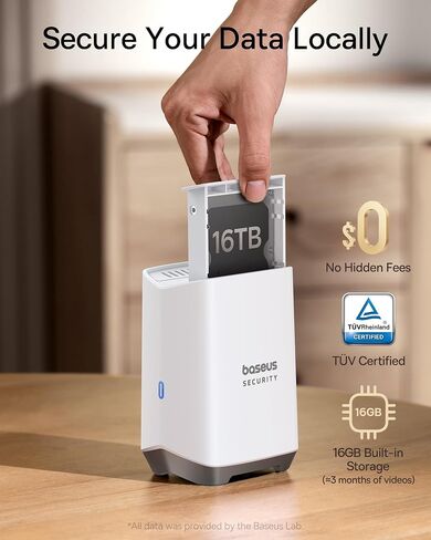Baseus Non Subscription Security Camera, N1 2-Cam Kit with 2K Clarity, No Monthly Fee, 16TB Expandable Local Storage, 210-Day Battery Life, Spotlight & Alarm, Works with Alexa/Google Home, Light Grey in Saudi Arabia