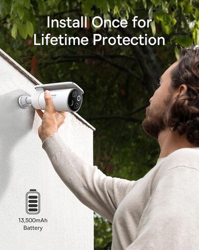 Baseus Non Subscription Security Camera, N1 2-Cam Kit with 2K Clarity, No Monthly Fee, 16TB Expandable Local Storage, 210-Day Battery Life, Spotlight & Alarm, Works with Alexa/Google Home, Light Grey in Saudi Arabia