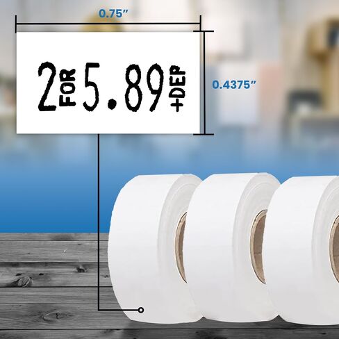 Monarch Price Gun White Labels for Monarch Paxar 1131 Labeler - Easy to Load Pricing Tag Gun Label, Fits Well with Monarch 1131 Label Maker for Smooth and Hassle-Free Labeling, (8 White Label Rolls) in Kuwait