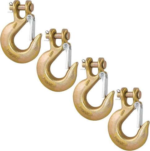 3/8" Clevis Slip Hook, G70 Tow & Winch Hooks with Safety Latch, Heavy Duty Forged Hook for Trailer, Transport, Lift & Pull, 18,000 lbs Capacity (2 Pack) in Kuwait