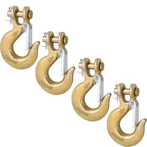 3/8" Clevis Slip Hook, G70 Tow & Winch Hooks with Safety Latch, Heavy Duty Forged Hook for Trailer, Transport, Lift & Pull, 18,000 lbs Capacity (2 Pack) in Kuwait