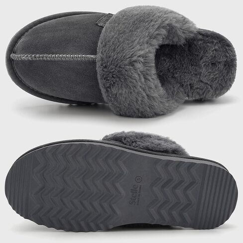 Stelle Women's Furry Platform Comfy Slippers Winter Fluffy Cozy Plush Home Shoes Indoor Outdoor in Kuwait