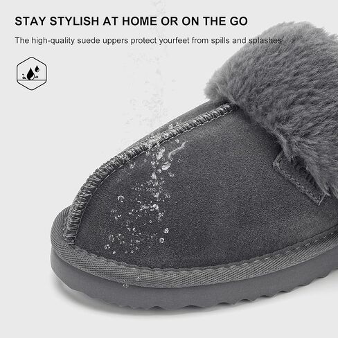 Stelle Women's Furry Platform Comfy Slippers Winter Fluffy Cozy Plush Home Shoes Indoor Outdoor in Kuwait