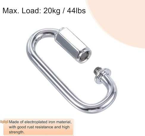 MECCANIXITY Chain Connectors, 4mm Thick Quick Link Screw Lock Oval Clips for Chandelier Pendant Lights, Black, Pack of 4 in Saudi Arabia