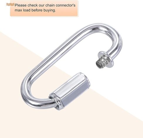 MECCANIXITY Chain Connectors, 4mm Thick Quick Link Screw Lock Oval Clips for Chandelier Pendant Lights, Black, Pack of 4 in Saudi Arabia