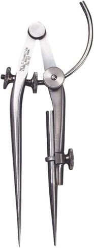 مقسم Starrett Carpenters بأرجل فولاذية مصقولة ومصقولة للغاية، ونقطة قابلة للتعديل وجوز ضبط رباعي - حجم وسعة 6 بوصات - 92-6 in Kuwait