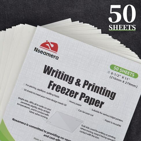Heavy Duty Freezer Paper Sheets for Quilting, Applique & Piecing - 8.5x11 Inches, 20 Sheets - Printable, Laser Cuttable Freezer Paper for Quilters in Kuwait