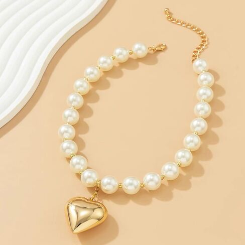 8MM Round Simulated Shell Pearl Strand Layered Necklace for Women, Double Layer Imitation Long Pearl Strand Necklace for Party, Vintage Costume Jewelry in Saudi Arabia