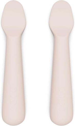 Lalo Little Spoon Set - 2 Piece Baby Spoons Set for Infants & Babies - Made From Food Grade Silicone Dishwasher Safe - Baby Feeding Essentials for Early Stage Mealtime - Blueberry in Saudi Arabia