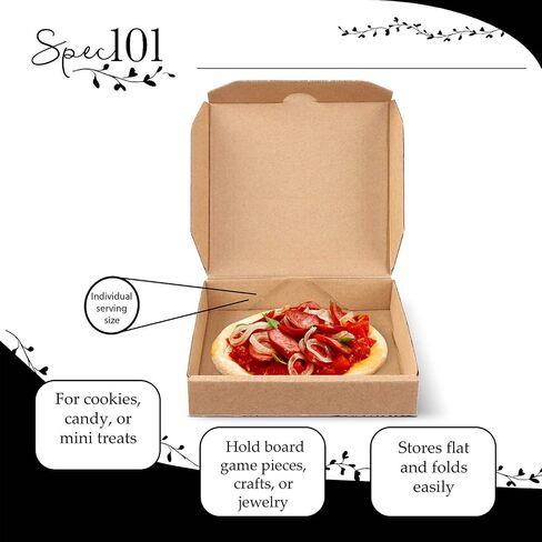 Kraft Mini Pizza Boxes, 5 Inch for Cookies, Party Favor, Craft- Food Safe Miniature Cardboard Box 10-Pack in Saudi Arabia