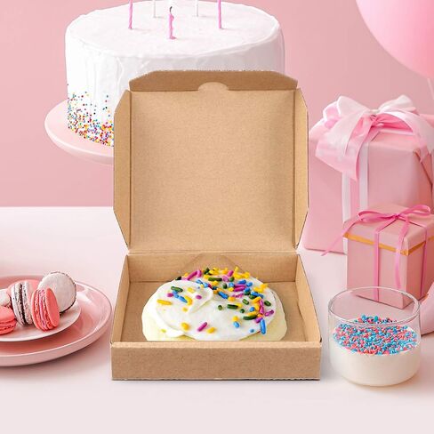 Kraft Mini Pizza Boxes, 5 Inch for Cookies, Party Favor, Craft- Food Safe Miniature Cardboard Box 10-Pack in Saudi Arabia