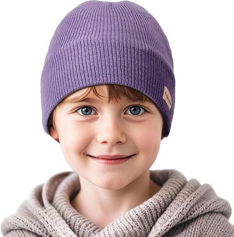 Sukeen Kids Beanie Hat for Girls Boys Seepage Proof Warm Skull Cap Soft Cold Weather Hat Ages 4-12 for Daily Outdoor in Kuwait