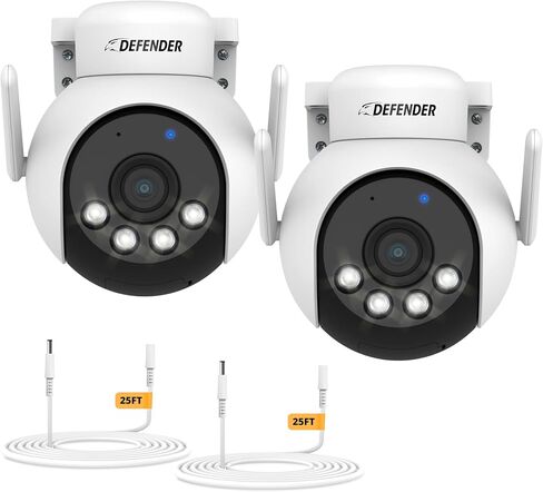 كاميرا مراقبة خارجية من Defender AI تعمل بتقنية 4K Everwatch PTZ، كشف ذكي للإنسان، الردع الإجرامي، واي فاي 6/بلوتوث، رؤية ليلية ملونة، مع بطاقة SD سعة 32 جيجابايت in Saudi Arabia