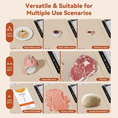 Food Warming Mat Electric Tray: Adjustable Silicone Heating Pad with 3 Temperature Settings 4 Timer Function Portable Roll Up Hot Plate for Buffets Party Gatherings Kitchen Warmer Countertop Holiday in Saudi Arabia