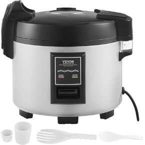VEVOR Commercial Rice Cooker, 70-Cup Rice Cooker, 15.85 Qt / 15 Liter Large Rice Cooker and Warmer with Nonstick Inner Pot, Fast Cooking and 12-Hour Keep Warm, with Rice Cup and Paddle, for Restaurant