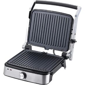 Vivicreate 5 in 1 Contact Grill, Stainless Steel Panini Press and Sandwich Maker, Nonstick Double Sided Grill and Griddle Plate