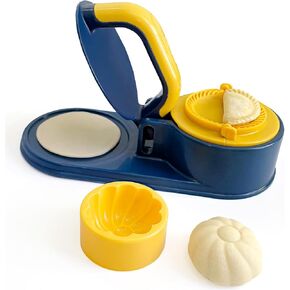 3 in 1 Dumpling Maker Machine, Dough Presser Dumpling Press Wrapper, Home DIY Dumpling Bao Bun Empanada Mold Making Tool (Blue)