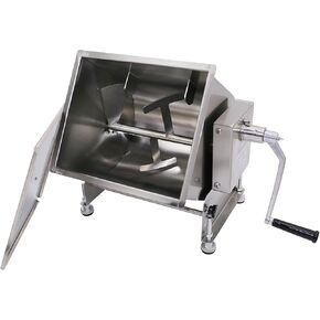 CMI Commercial Tilting Mixer Stainless Steel Manual Meat Mixers with Lid, 20Lb/10L Tilt Tank,(Mixing Maximum 15Lb for Meat),Sausage Mixer Machine Meat Processing Equipment