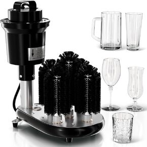 غسالة الزجاج التجارية الكهربائية - آلة تنظيف زجاج النبيذ، 5 غسالات فُرش تنظيف زجاجية، مثالية للحانات والمقاهي والمطاعم in Kuwait