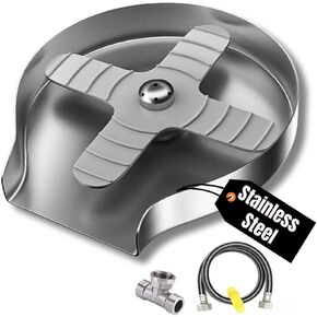 360° Metal Faucet Glass Rinser for Kitchen Sinks – Stainless Steel – Bottle Washer, Kitchen Sink Accessories - Cup washer for sink with Integrated Brush & Stylish Brown Mat