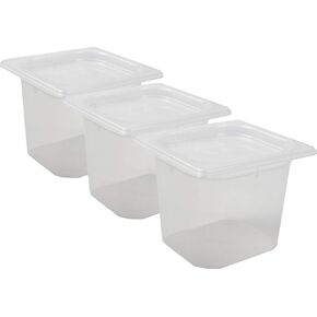Carlisle FoodService Products MP16RD Mod Pans 1/6 Food Pan with Lid, Retail Pack, 2 Quart (Pack of 3)