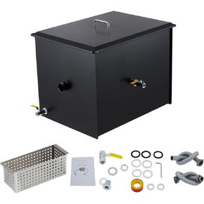 Commercial Grease Trap - 25 Lbs Stainless Steel Grease Interceptor,Top Inlet Interceptor,Under Sink Grease Trap,13 Gpm Oil-Water Separator,for Restaurant Canteen Kitchen