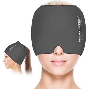 Cold Hat, Ice Cap, Ice Head Wrap, Cold & Hot Therapy Reusable 360 Compression Flexible Ice Pack Head Wrap, Cold Head Park Wrap. Black in Saudi Arabia