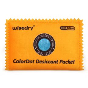 wisedry 100g [5 Packs] Reusable Desiccant Packs for Storage, Rechargeable Color Indicating Silica Gel Desiccant Packets, Moisture Absorbers for Storage Bins, Suitcase, Safe, 3D Filaments, Electronics