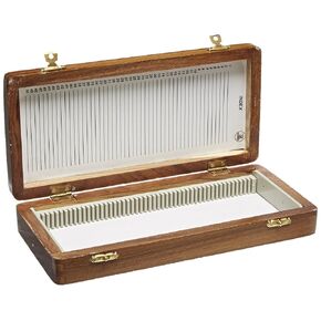 United Scientific WSB050 Wooden Slide Storage Box, Holds 50 Slides