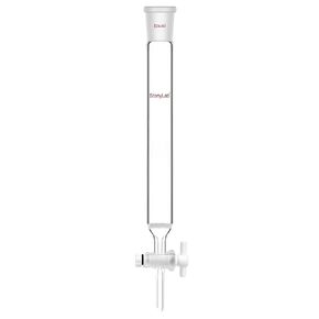stonylab Chromatography Column, 1 inch Inner Diameter, 8 inch Length, G2 Sand Plug, 24/40 Standard Taper Joint, Borosilicate Glass, for High-Precision Liquid Separation and Laboratory Applications