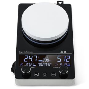 BAOSHISHAN Magnetic Hotplate Stirrer, ±0.2°C Accuracy, High-Precision Magnetic Stirrer Hot Plate, 20L Capacity, 320°C Max, 0-2500 RPM, Advanced LCD Display & Timer
