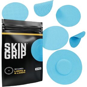 Skin Grip Adhesive Patches for Freestyle Libre 2 – Waterproof & Sweatproof for 10-14 Days, Pre-Cut Adhesive Tape, Continuous Glucose Monitor Sensor Cover – 20 Pack, Camo