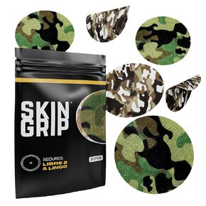 Skin Grip Adhesive Patches for Freestyle Libre 2 – Waterproof & Sweatproof for 10-14 Days, Pre-Cut Adhesive Tape, Continuous Glucose Monitor Sensor Cover – 20 Pack, Camo