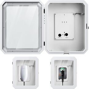 Charger Station Box Compatible with Tesla Gen 3 Wall Connector and ChargePoint EV Charger, Cable Organizer Holder Lock Cover Outdoor Rainproof, Snowproof, Dustproof, Theftproof, Rustproof