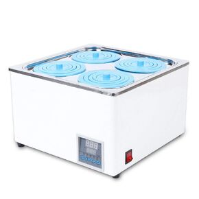4-Hole Digital Thermostatic Water Bath, 12L Stainless Steel Lab Water Bath Heater with Timer, Adjustable Temperature for Lab, Medical, and Chemical Use